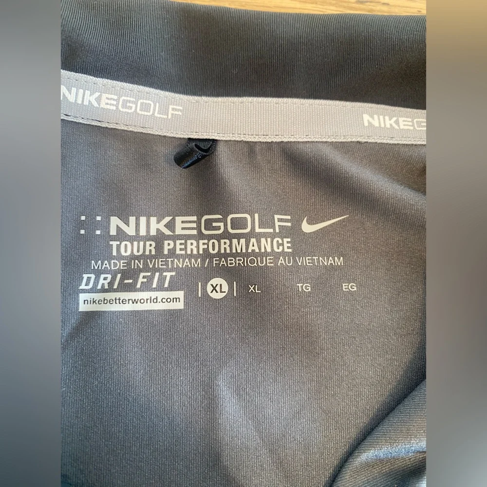 Nike Women's Short Sleeve Polo‎ - Black and Gray XL Preloved